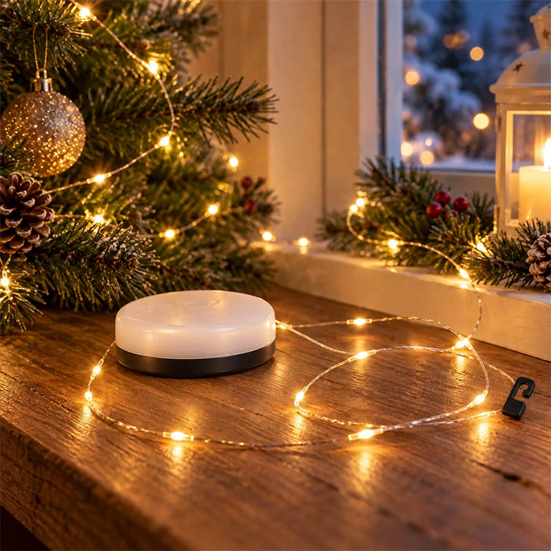 Vianočná LED svetelná reťaz na cievke 10 m – 100 LED, teplá biela, 8 režimov, USB-C, IP44