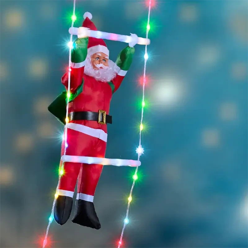 Vianočná LED dekorácia Santa Claus na rebríku 155 cm s diaľkovým ovládaním