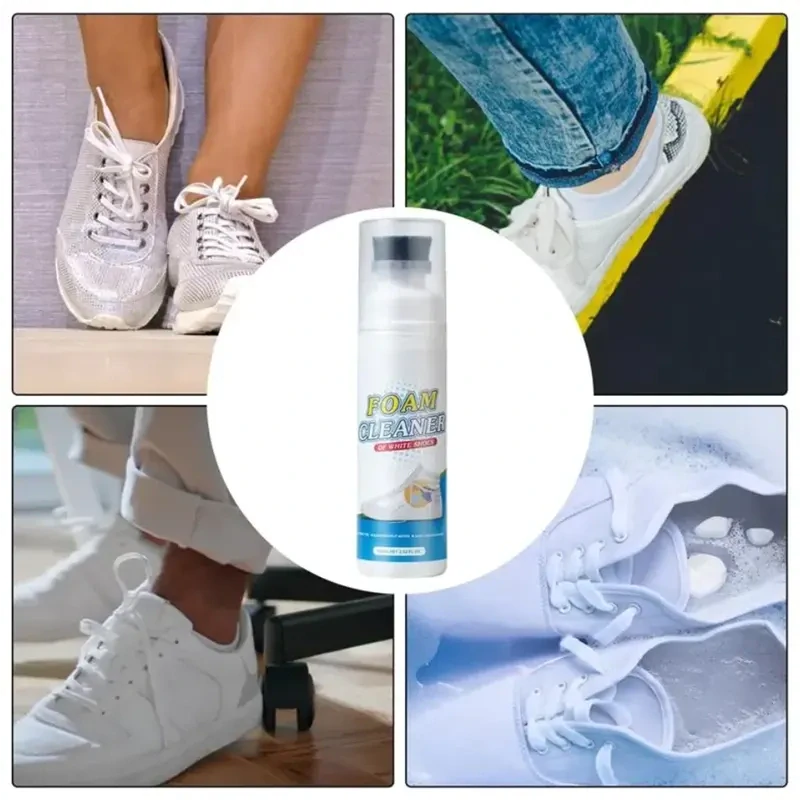 Čistiaca pena na bielu obuv so zabudovanou kefkou 100 ml