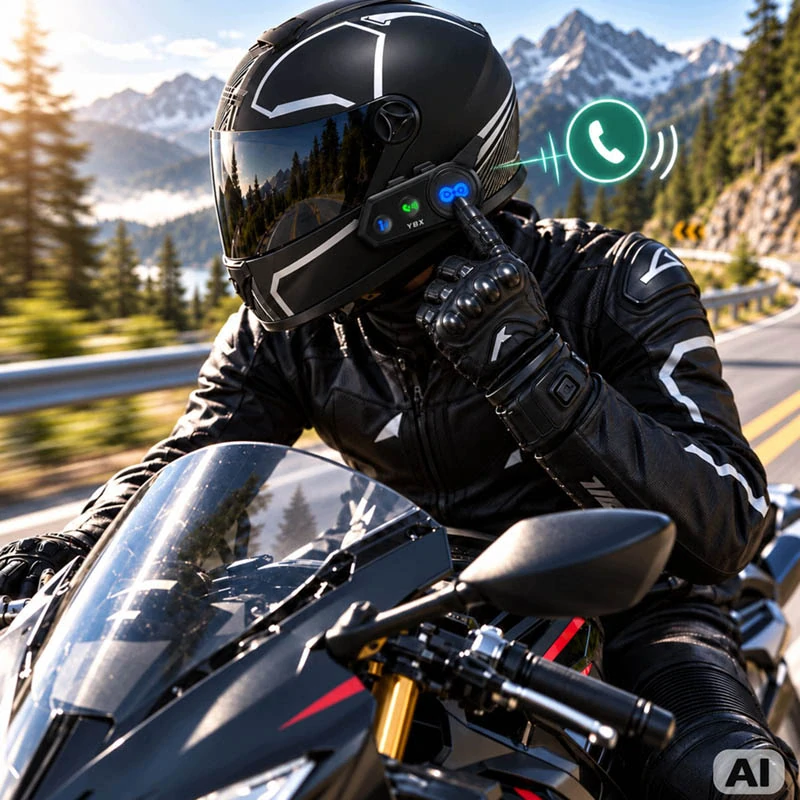Motocyklový interkom Y8X Mesh Bluetooth pre 8 používateľov