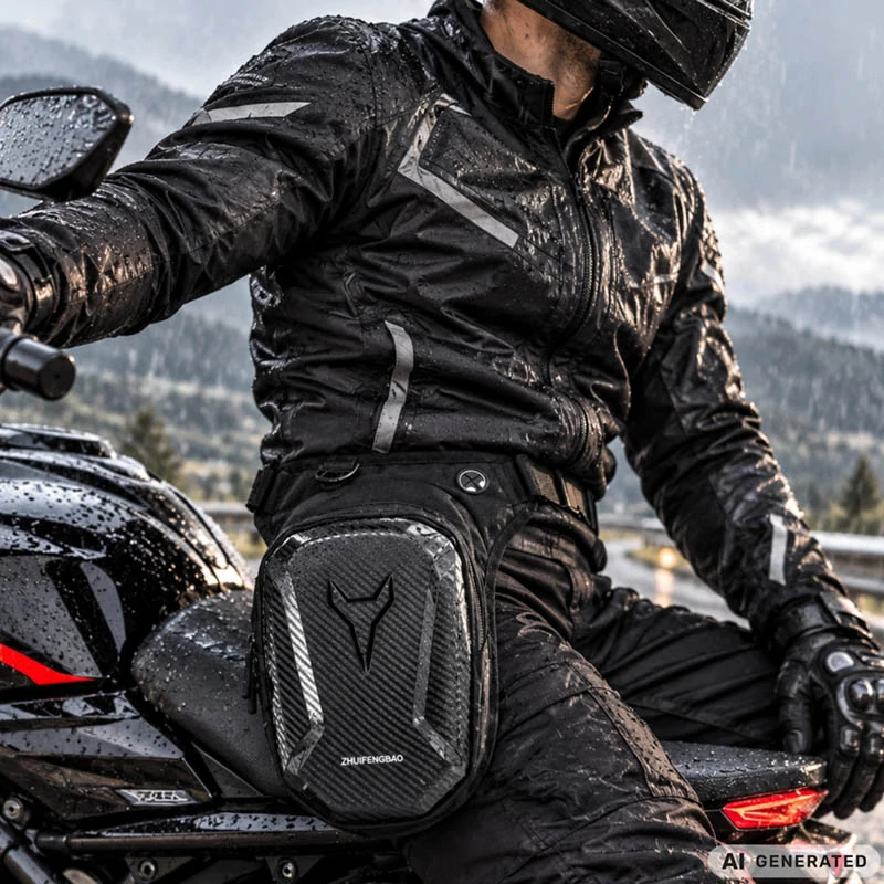 Motocyklová taška na nohu čierna