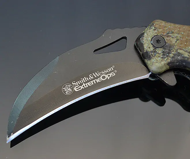 Nôž skladací ExtremeOps woodland 20/8cm