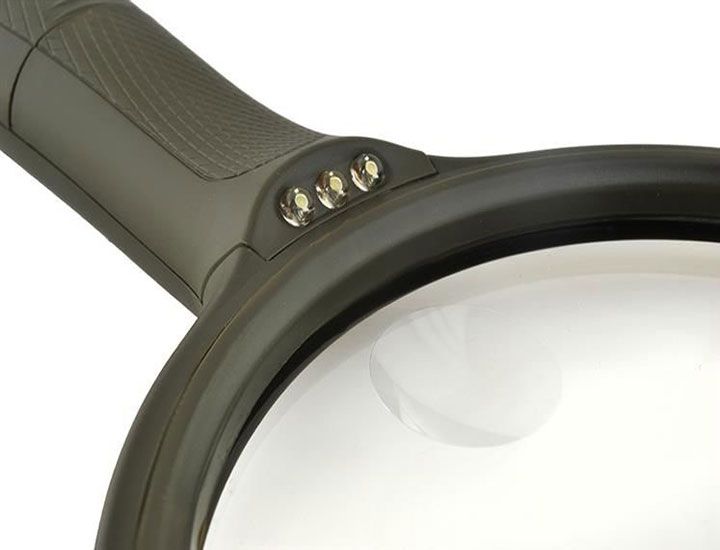 Lupa 130mm plast/kov LED