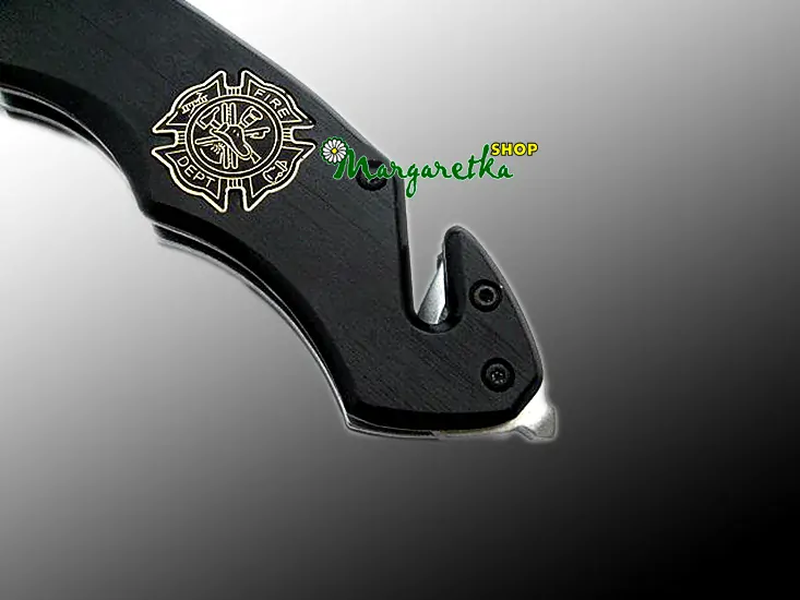 Nôž záchranársky KANDAR Fire Dept black 21/9cm