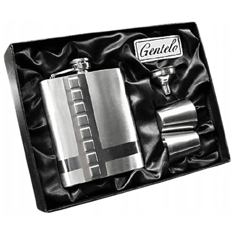 Ploskačka Cross 210ml s lievikom a pohárikmi