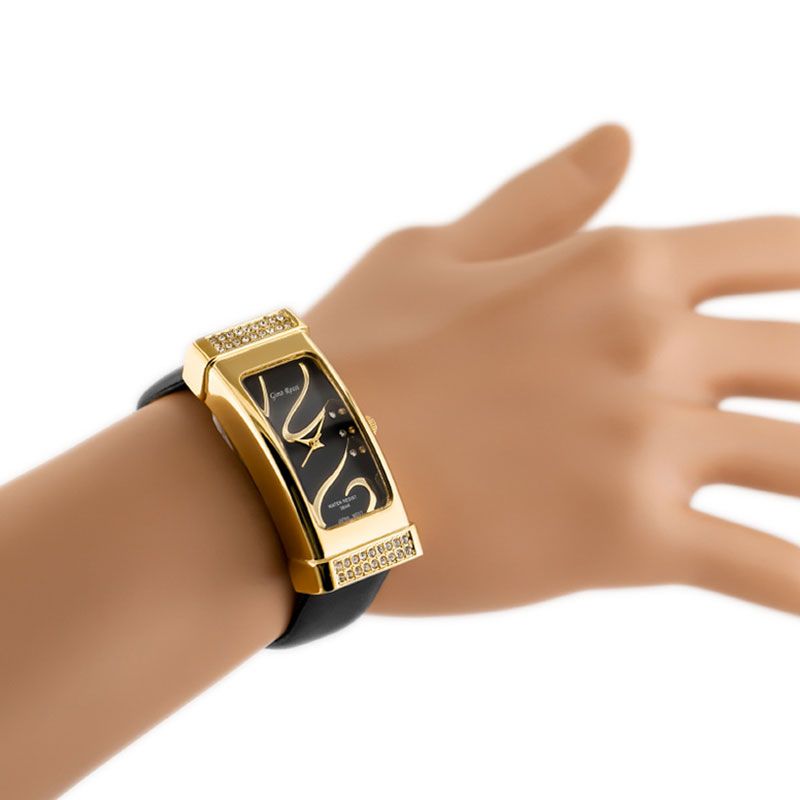 Náramkové hodinky GINO ROSSI - 7459A black/gold