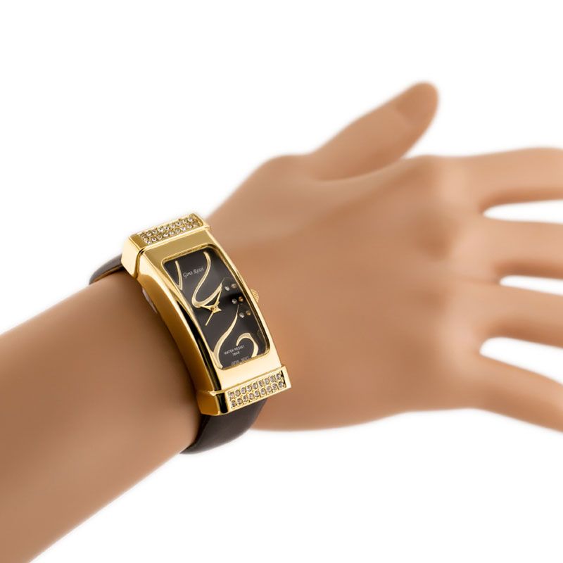 Náramkové hodinky GINO ROSSI - 7459A brown/gold