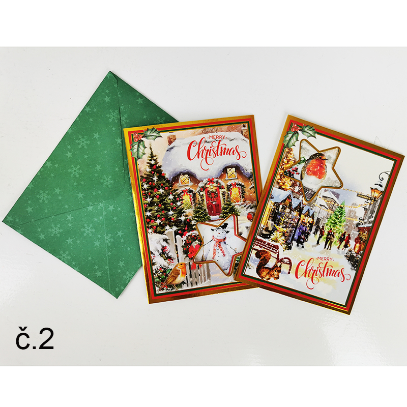 Sada Vianočných pohľadníc s obálkami 10ks