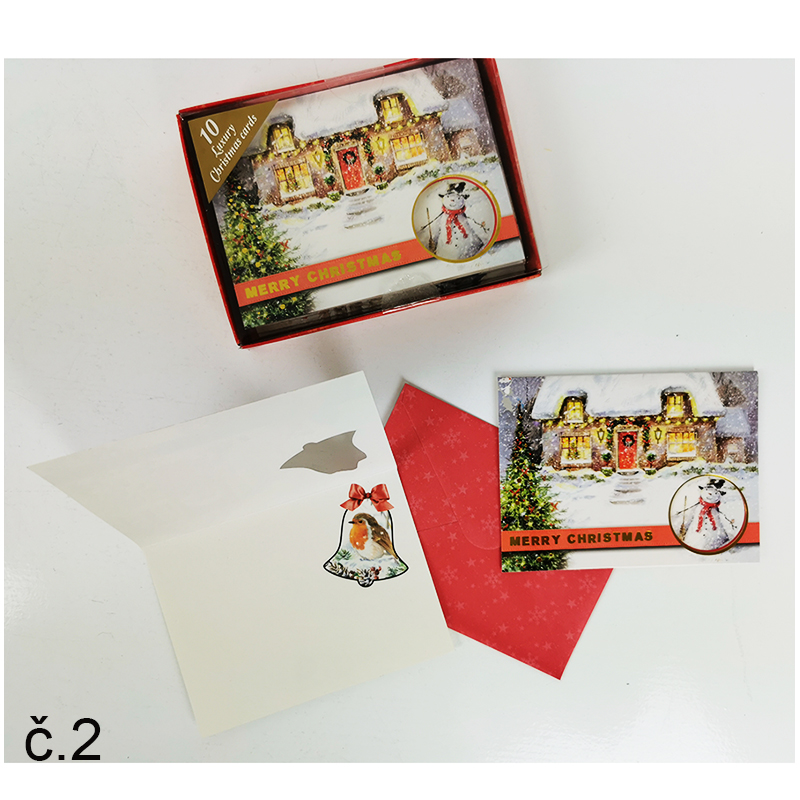 Sada Vianočných pohľadníc s obálkami 10ks