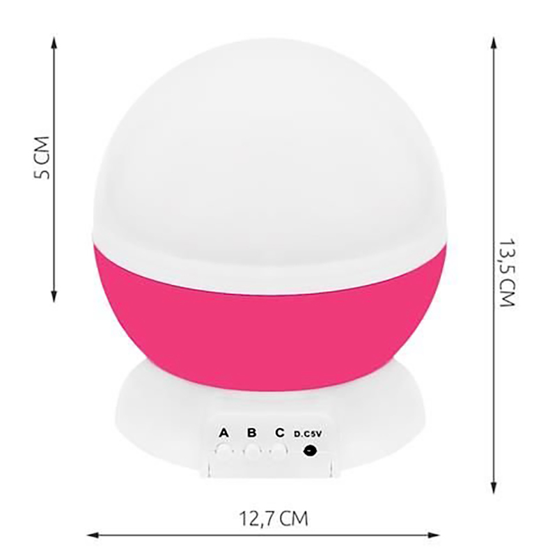 Lampa s projektorom ružová 