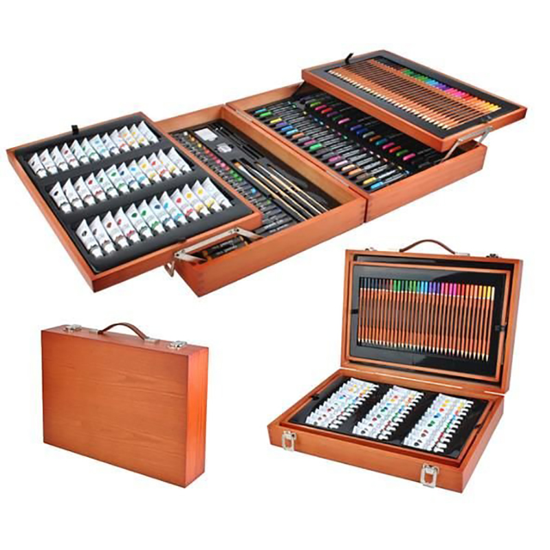 Sada na kreslenie v drevenom kufríku 174ks