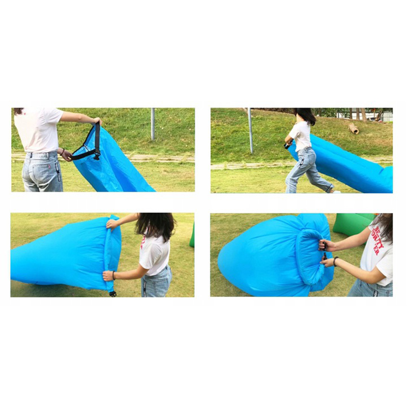 Lazy bag - Nafukovacia sofa modrá azúrová