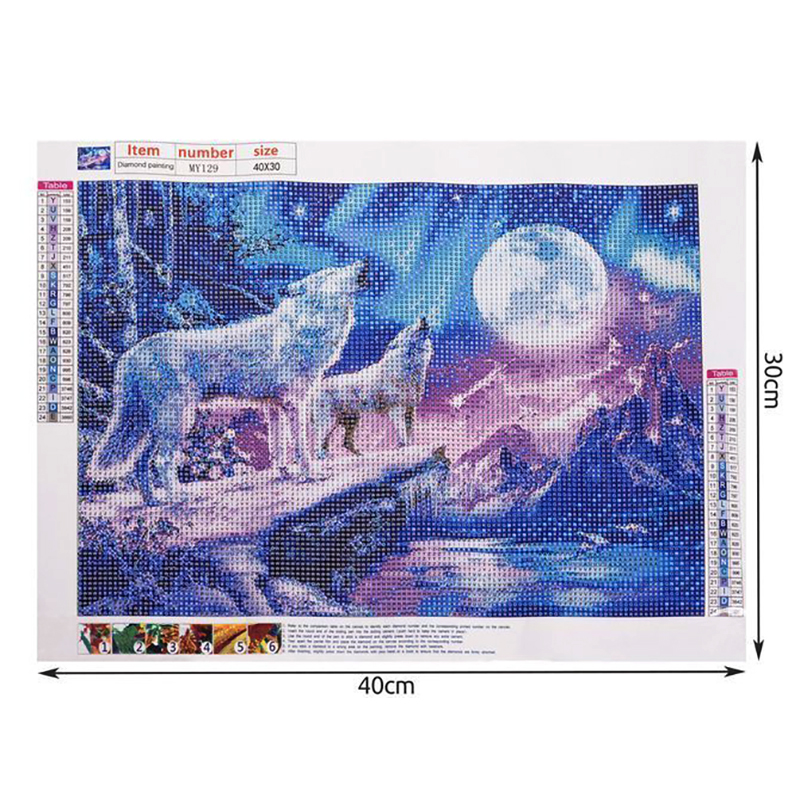 Diamantová výšivka Vlci