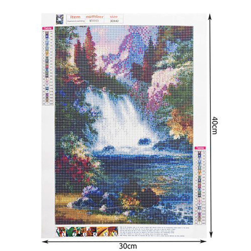 Diamantová výšivka Vodopád