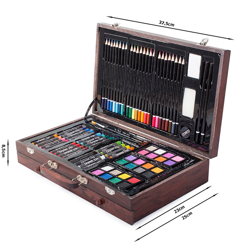 De Luxe Sada na kreslenie v drevenom kufríku 143ks