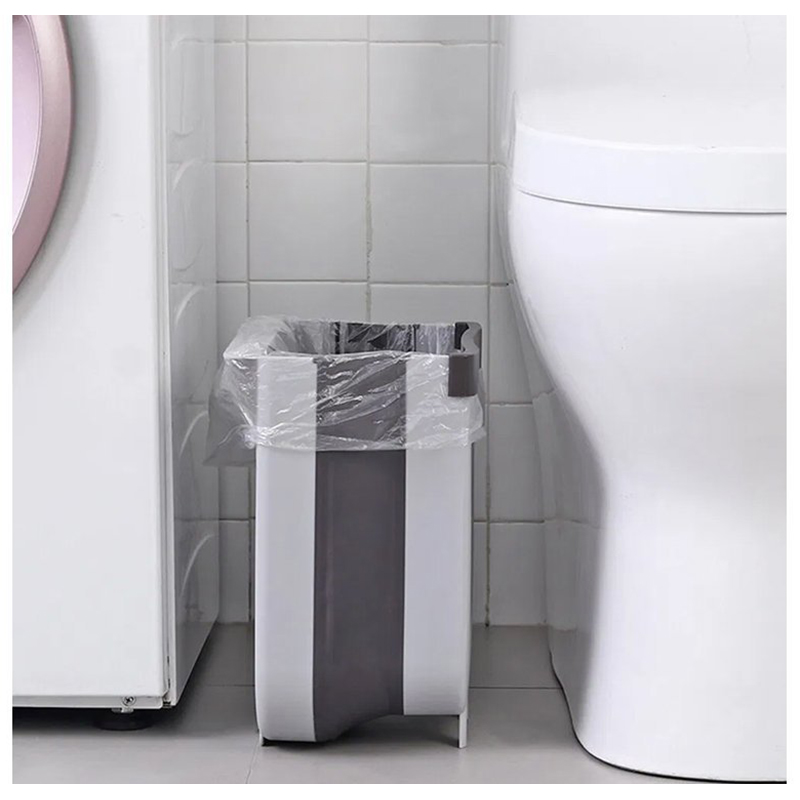 Skladací kôš tmavohnedý na zavesenie BIO na skrinku, zásuvku, dvierka