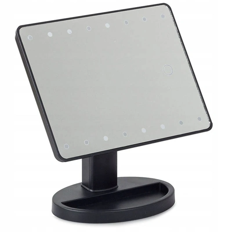 Zrkadlo kozmetické 16x LED 180° čierne