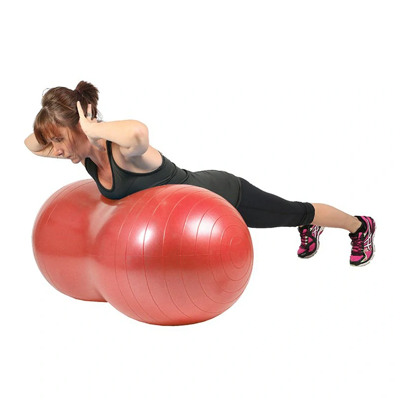 Dvojitá gymnastická lopta s pumpou Fazuľka modrá