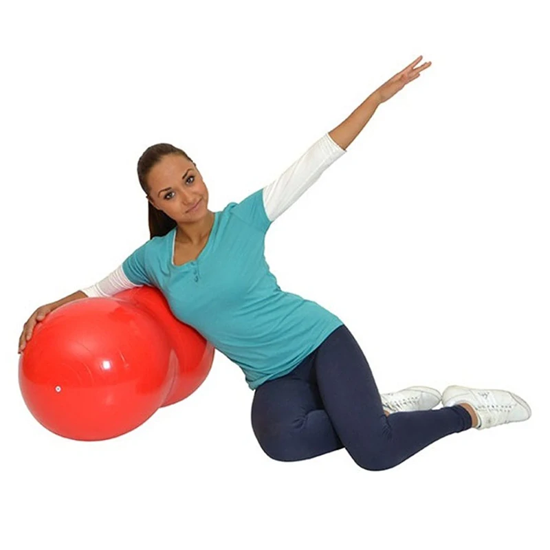 Dvojitá gymnastická lopta s pumpou Fazuľka zelená