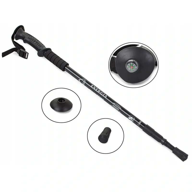 Teleskopická turistická palica Nordic čierna