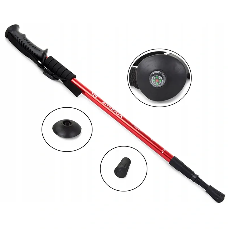 Teleskopická turistická palica Nordic červená