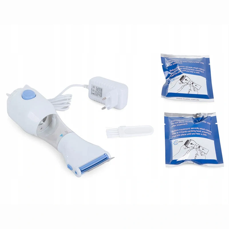 Elektrický hrebeň na vši a hnidy s filtrom a vysávačom