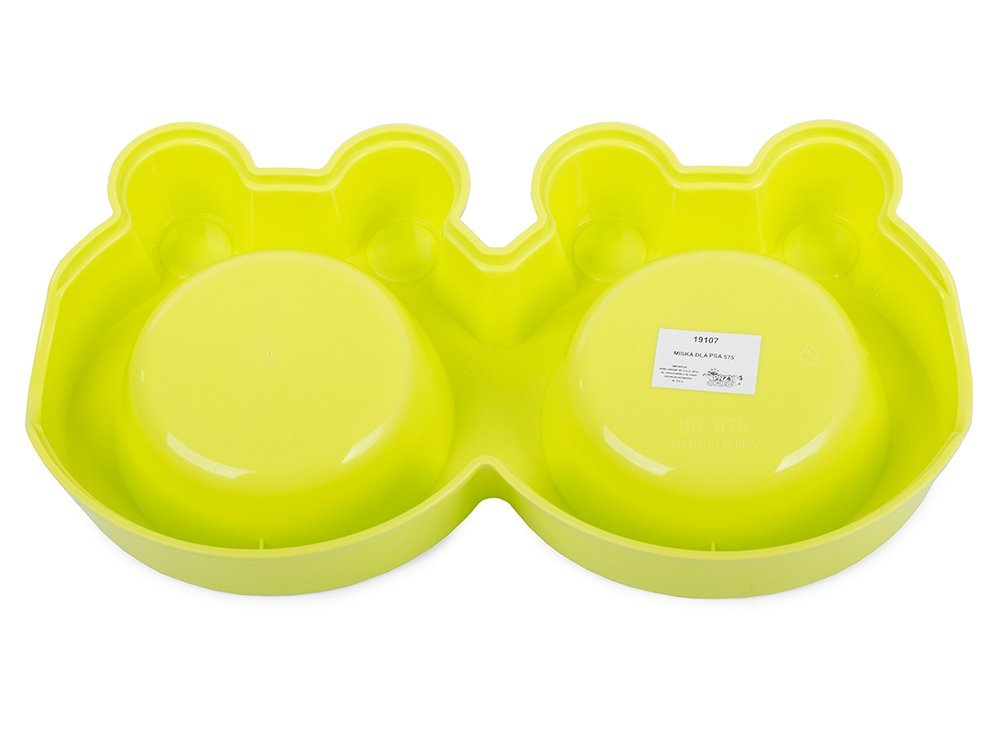 Dvojitá miska na krmivo pre psa zelená