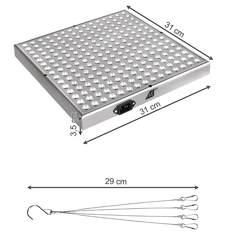 Lampa - Panel 225 LED na podporu rastu rastlín.
