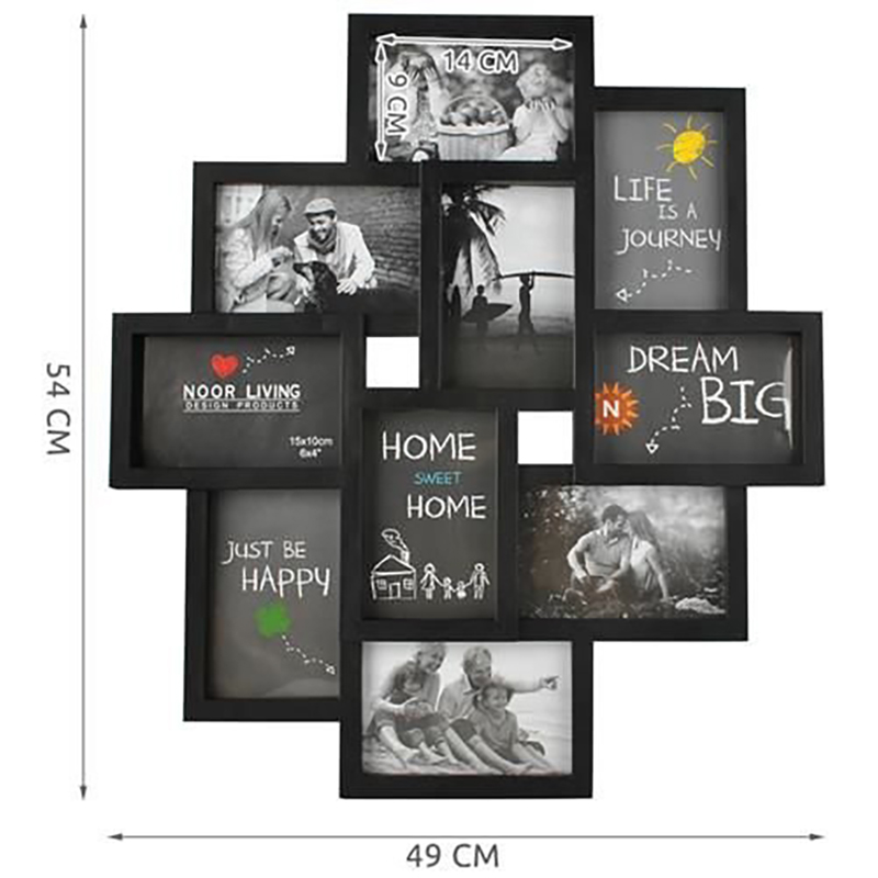Multi fotorámček na 10 fotografií čierny