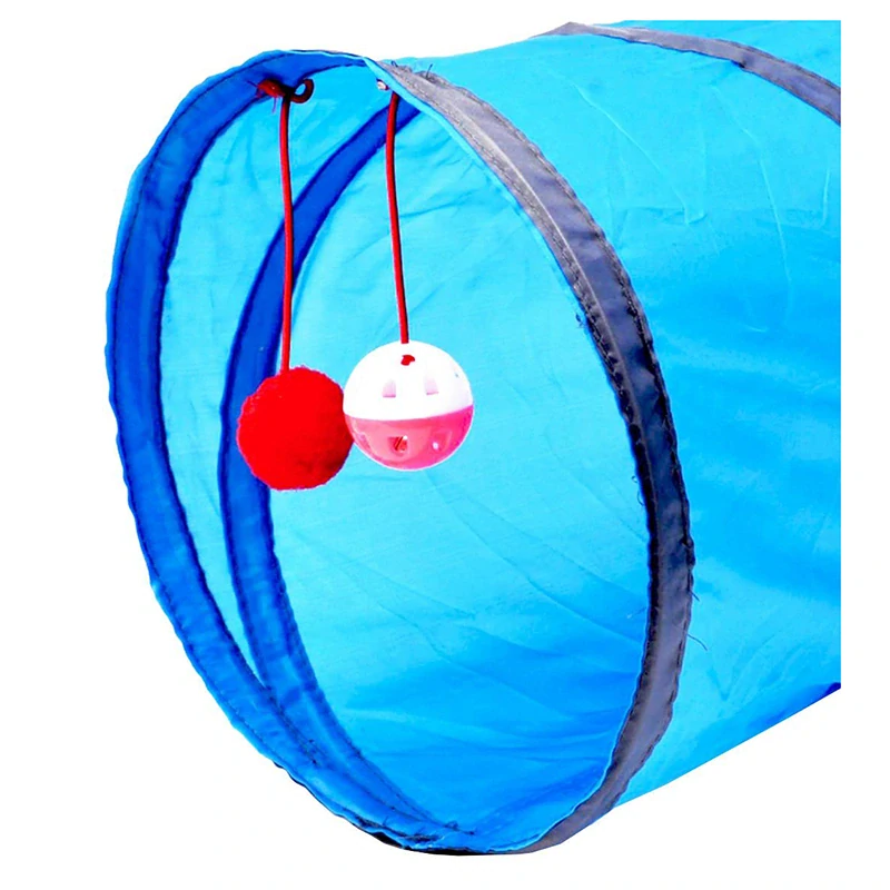 Rozkladací tunel pre mačky modrý