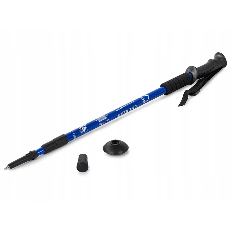 Teleskopická turistická palica ENERGIA Nordic s kompasom modrá 1 ks