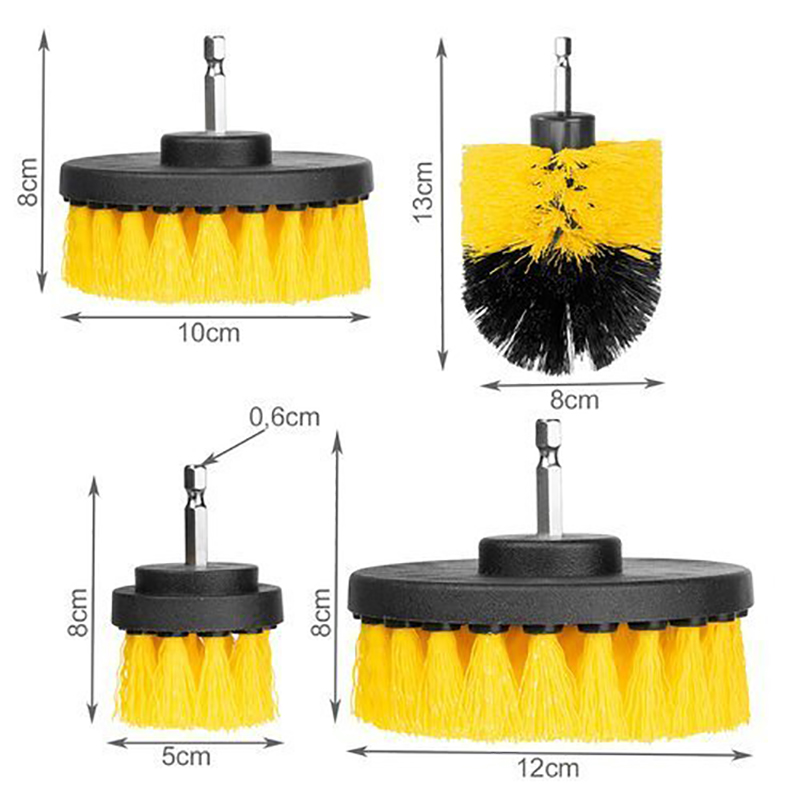 Čistiace kefy do vrtačky - Sada 4 ks