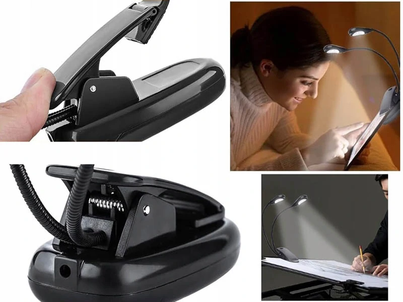 Dvojitá kancelárska lampa s klipom