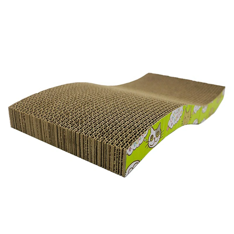 Horizontálne mačacie škrabadlo v tvare vlny