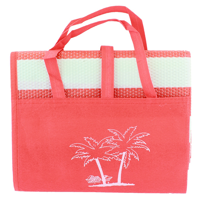 Plážová podložka s nafukovacím vankúšom červená