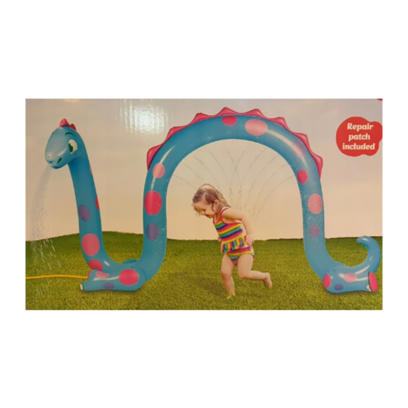 Nafukovací dinosaurus so sprchou modrý