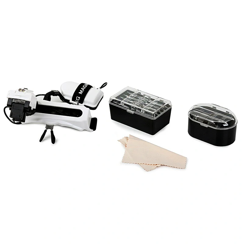 Profesionálna lupa na hlavu LED s vymeniteľnými šošovkami