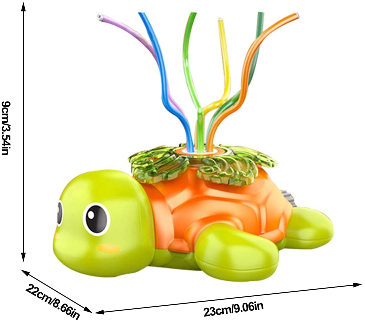 Detská korytnačka striekajúca vodu