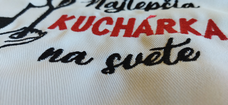 Kuchynská zástera s výšivkou Najlepšia kuchárka