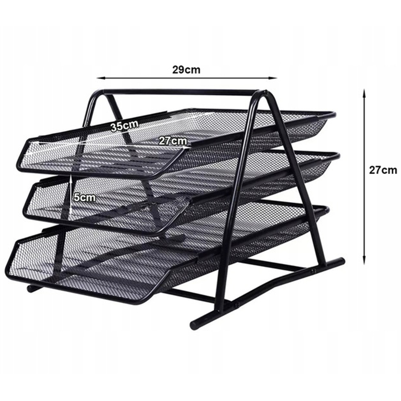 Kovový organizér s 3 zásuvkami na dokumenty