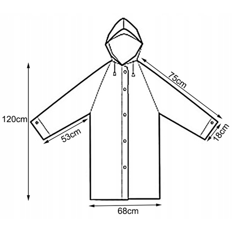 Vreckový pršiplášť na zapínanie 130x125cm