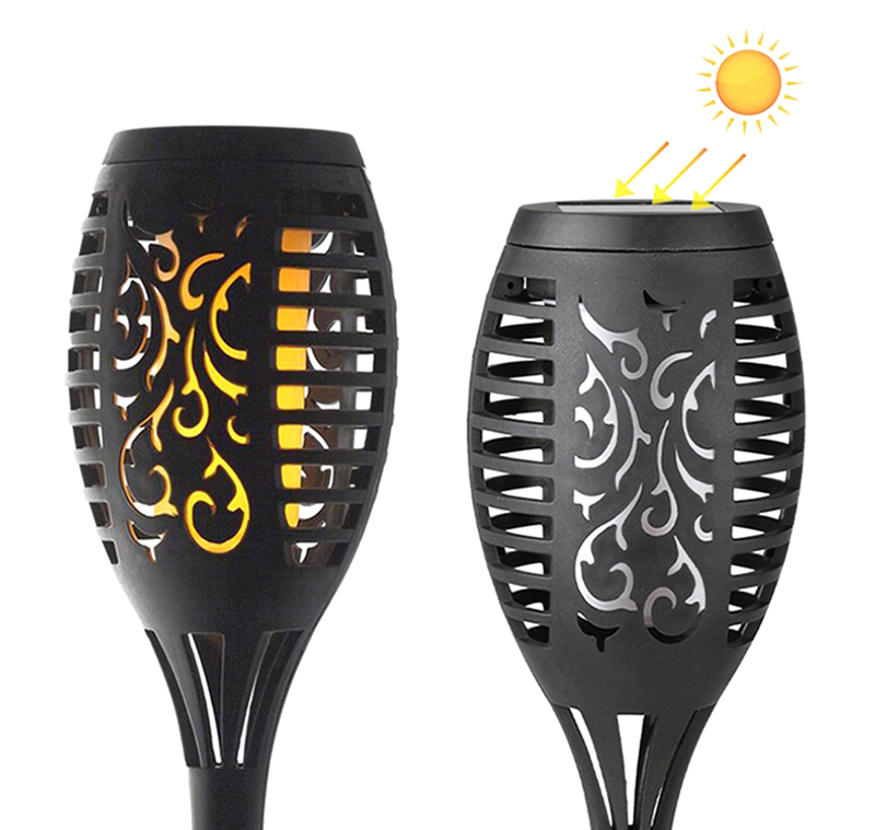 Solárna LED lampa - pochodeň