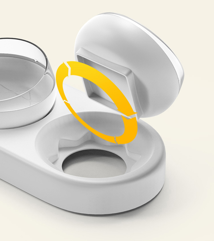 Dvojitá miska pre mačku s dávkovačom vody