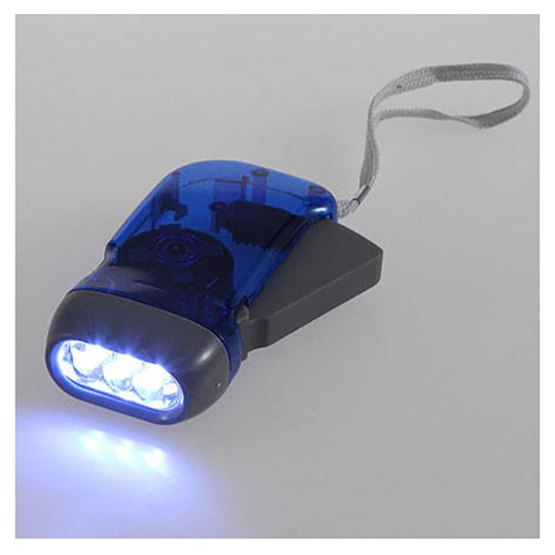 Baterka na dynamo 3 LED - nabíjaná kinetickou energiou