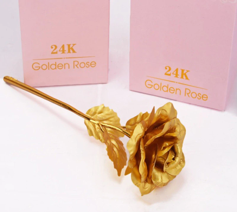 Zlatá ruža v darčekovom balení