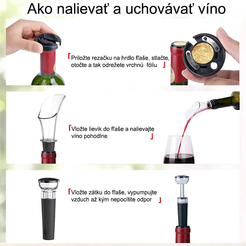 Darčeková sada na víno 5-dielna s elektrickým otváračom