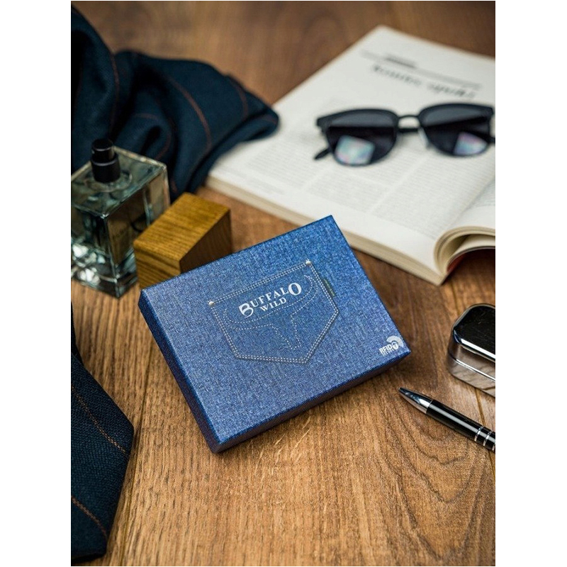 Peňaženka kožená BUFFALO WILD N1183L-HP Navy