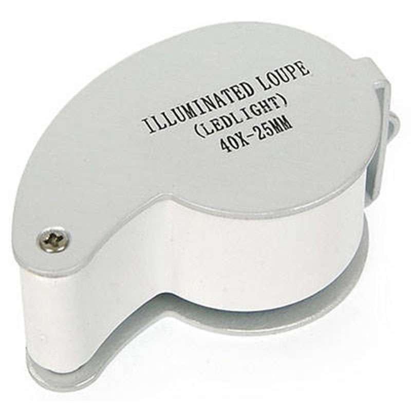 Skladacia vrecková lupa na šperky 2LED 40x
