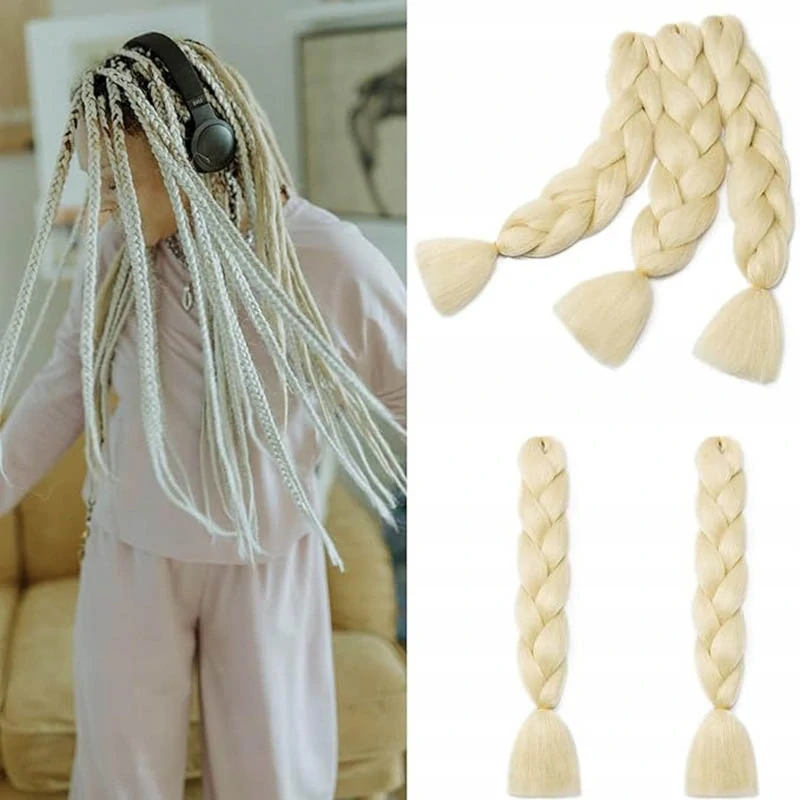 Syntetické vlasy - Vrkoč blond 60cm