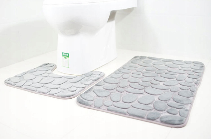 Sada koberčekov do kúpelne 3D sivé 3ks